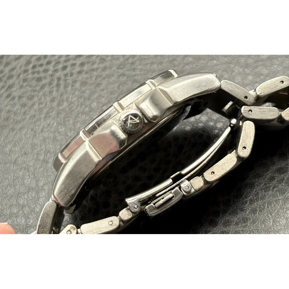 August Steiner Men's Stainless Steel Chronograph Watch Works - NEW BATTERY